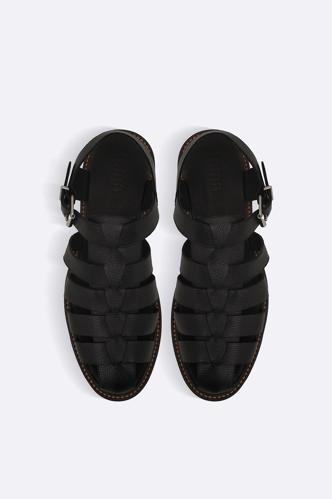BLACK CLASSIC FISHERMAN LEATHER SANDALS