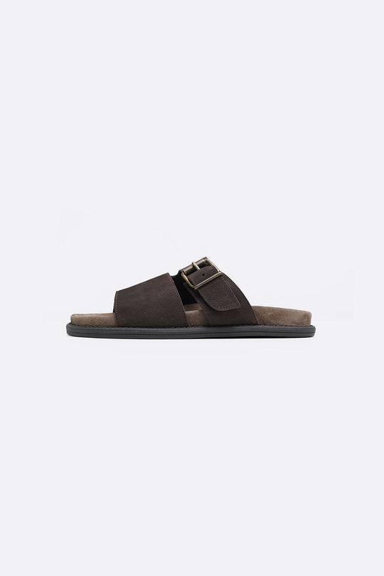 COFFEE CLASSIC LEATHER SLIDES
