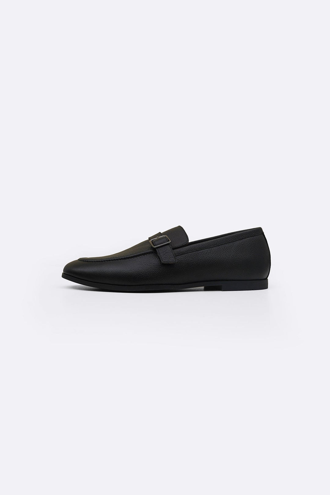 BLACK SMART BUCKLE LOAFERS