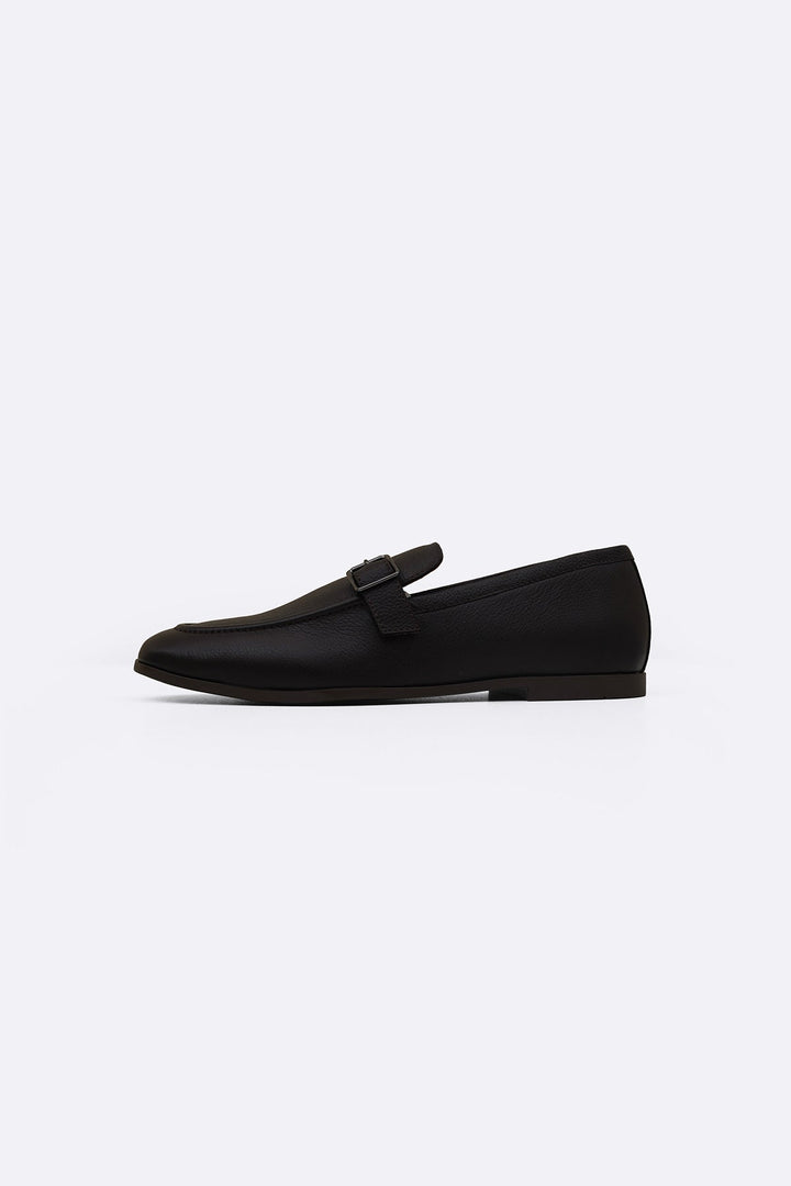 DARK BROWN SMART BUCKLE LOAFERS
