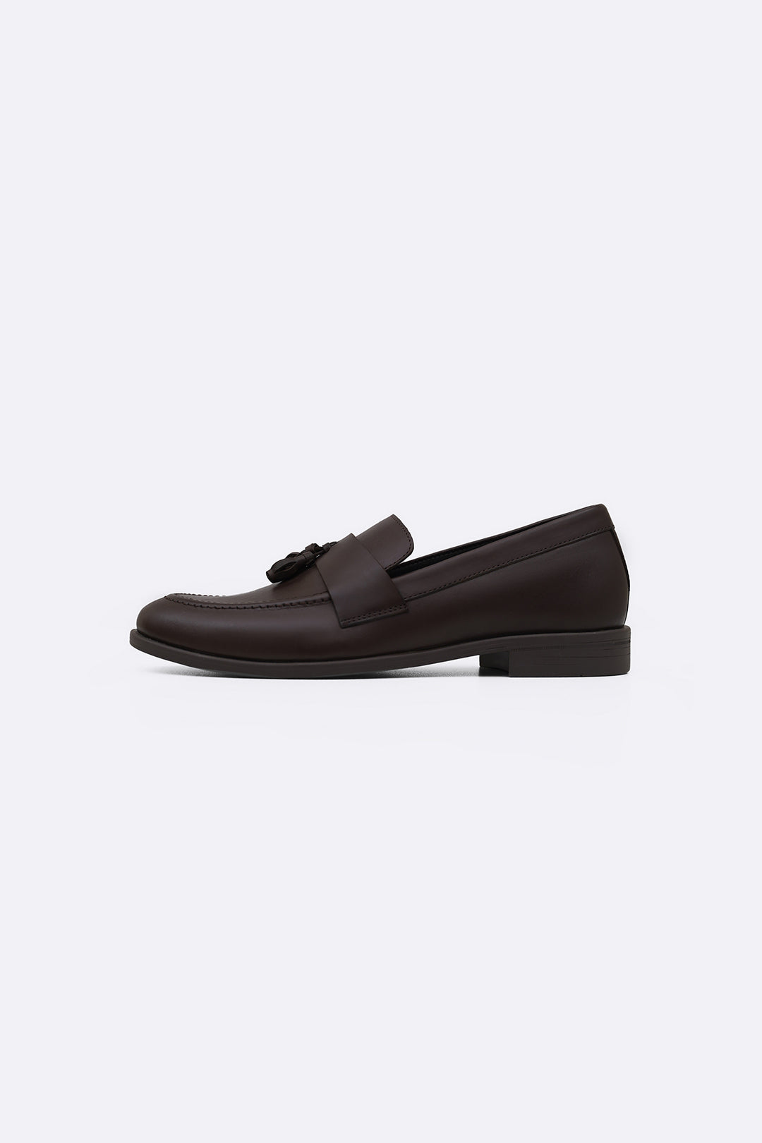 DARK BROWN TASSEL LEATHER LOAFERS