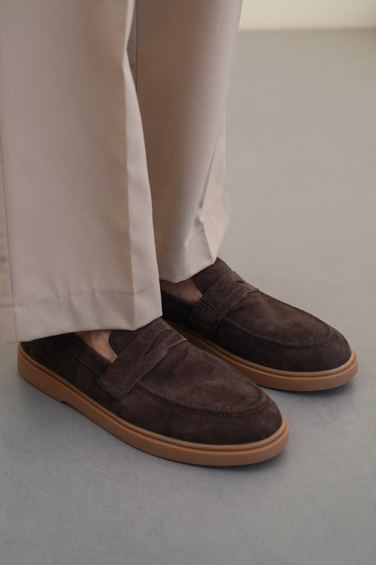 SUEDE PENNY LOAFERS