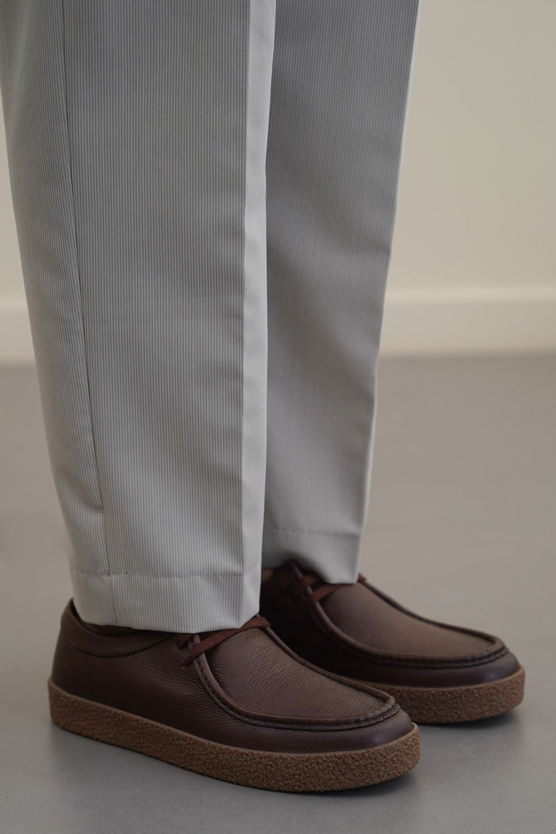 BROWN CASUAL MOC-TOE SHOES