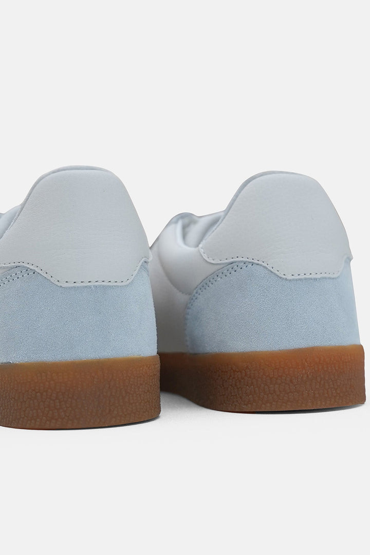WHITE-RETRO LEATHER TRAINERS