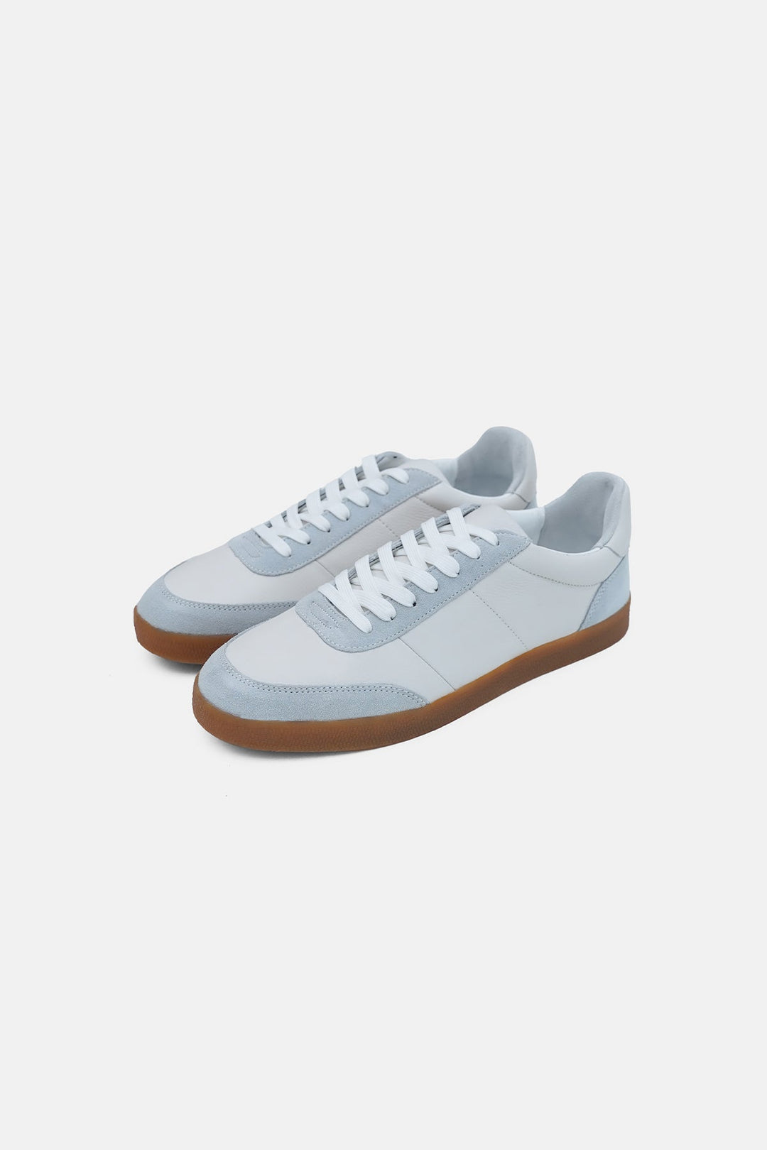 WHITE-RETRO LEATHER TRAINERS