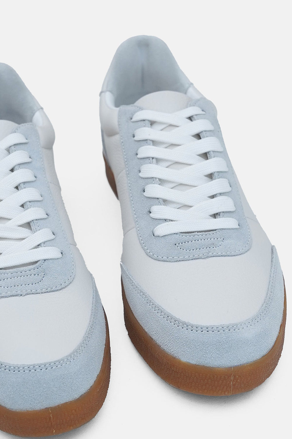 WHITE-RETRO LEATHER TRAINERS