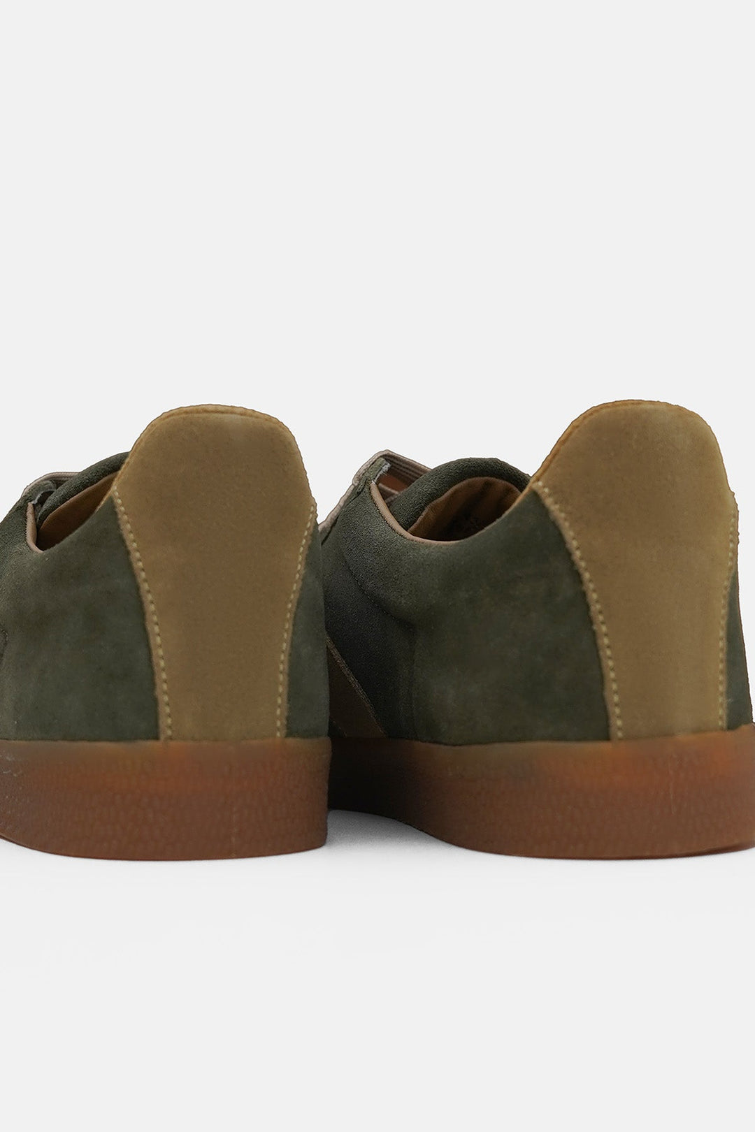 OLIVE-SUEDE RETRO SNEAKERS