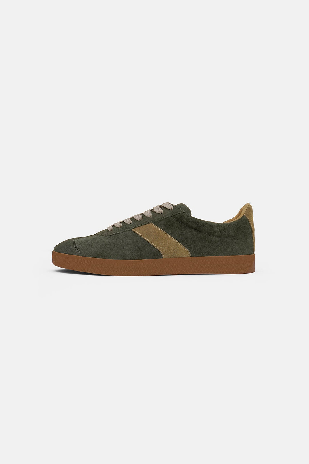 OLIVE-SUEDE RETRO SNEAKERS
