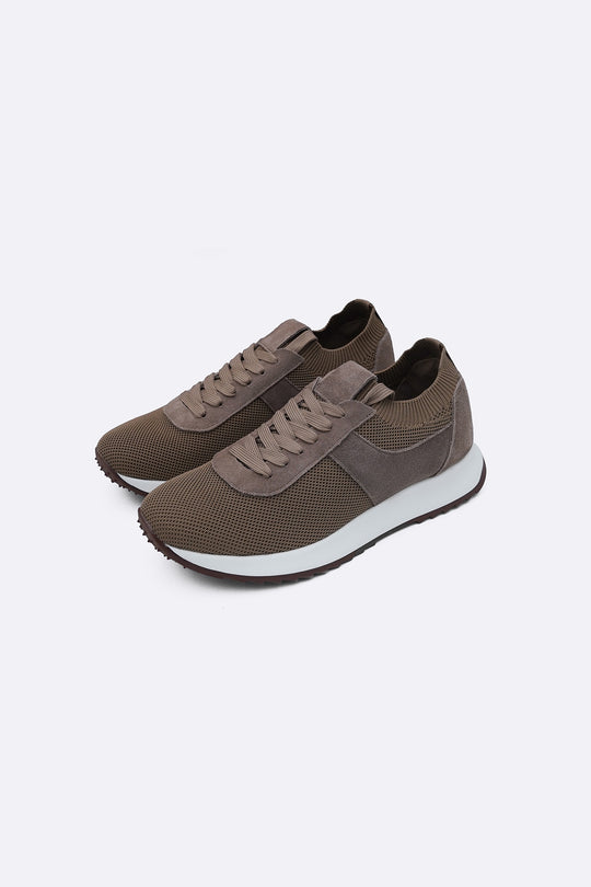 LACE-UP KNIT SNEAKERS