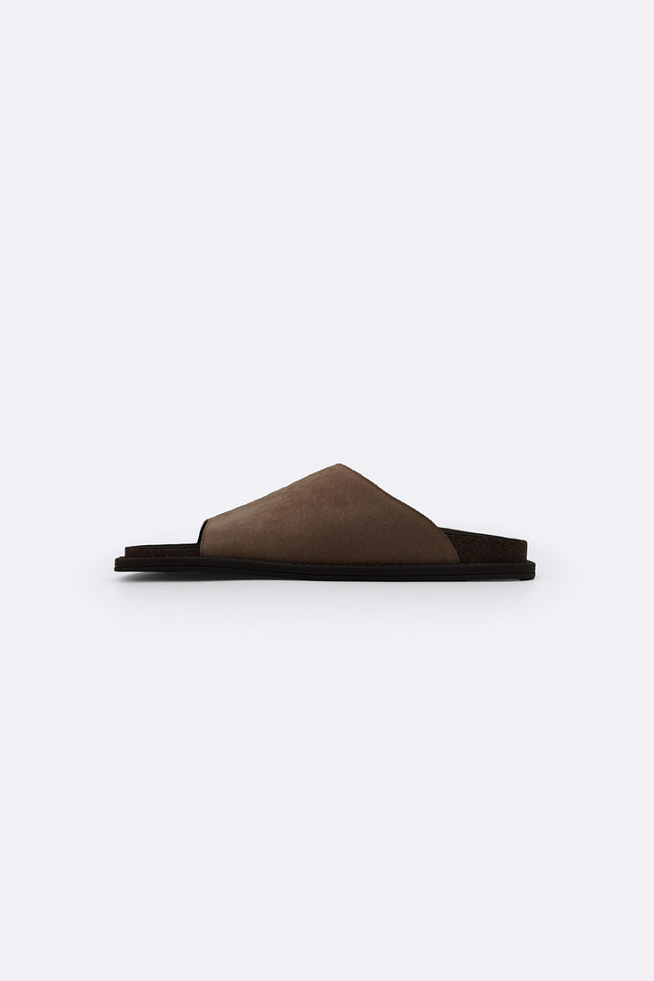 TAUPE EVERYDAY LEATHER SLIDES