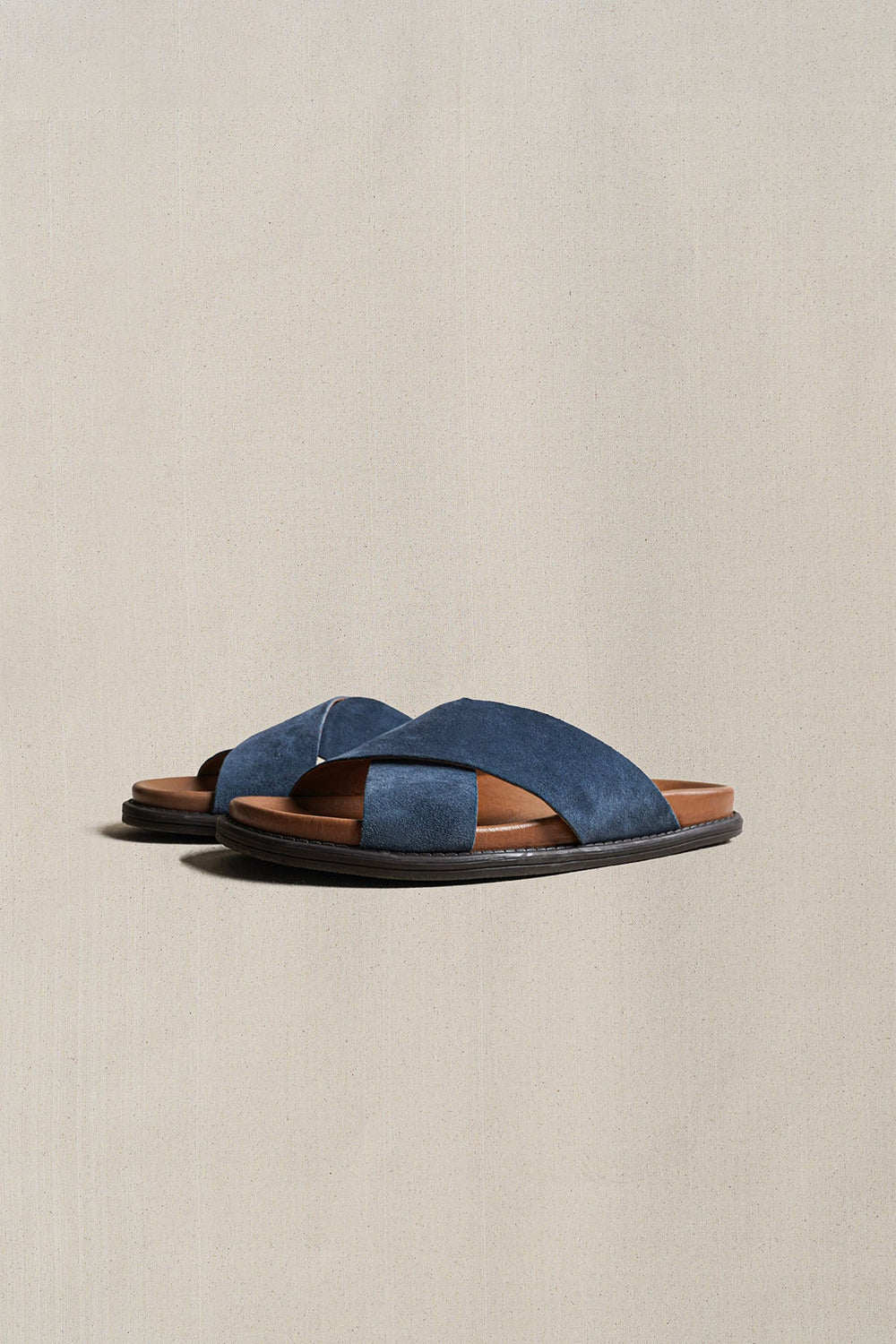 LIGHT BLUE NOMAD LEATHER SLIDES