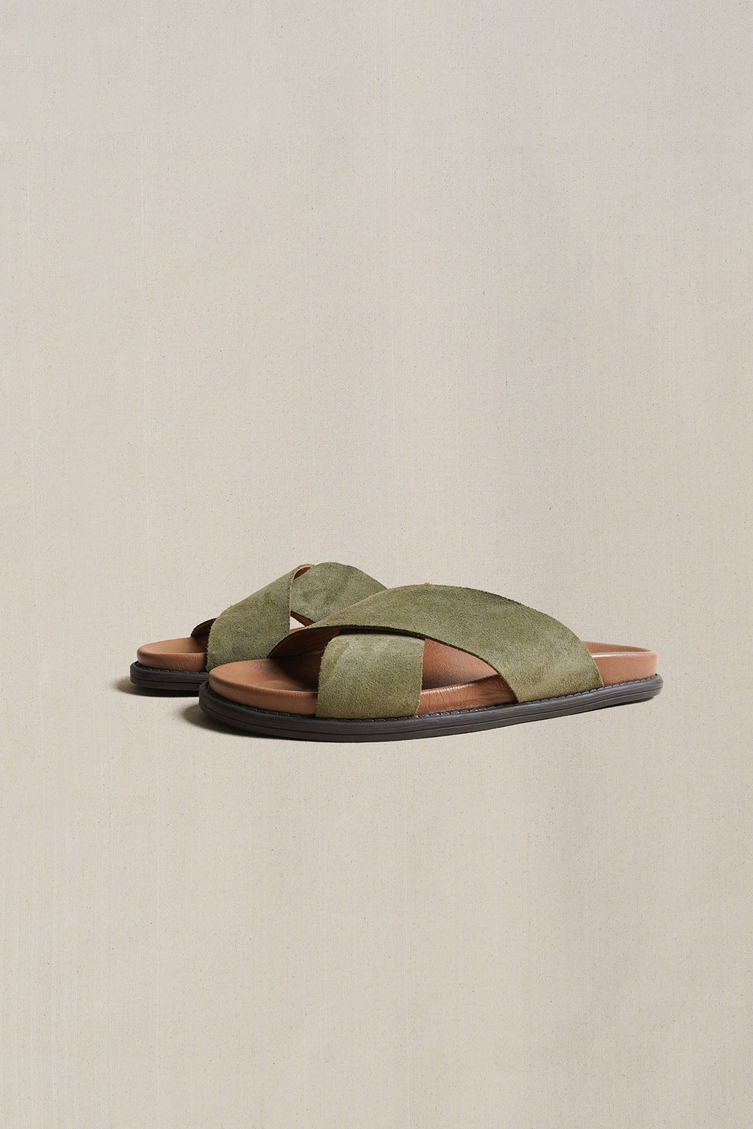 SAGE NOMAD LEATHER SLIDES