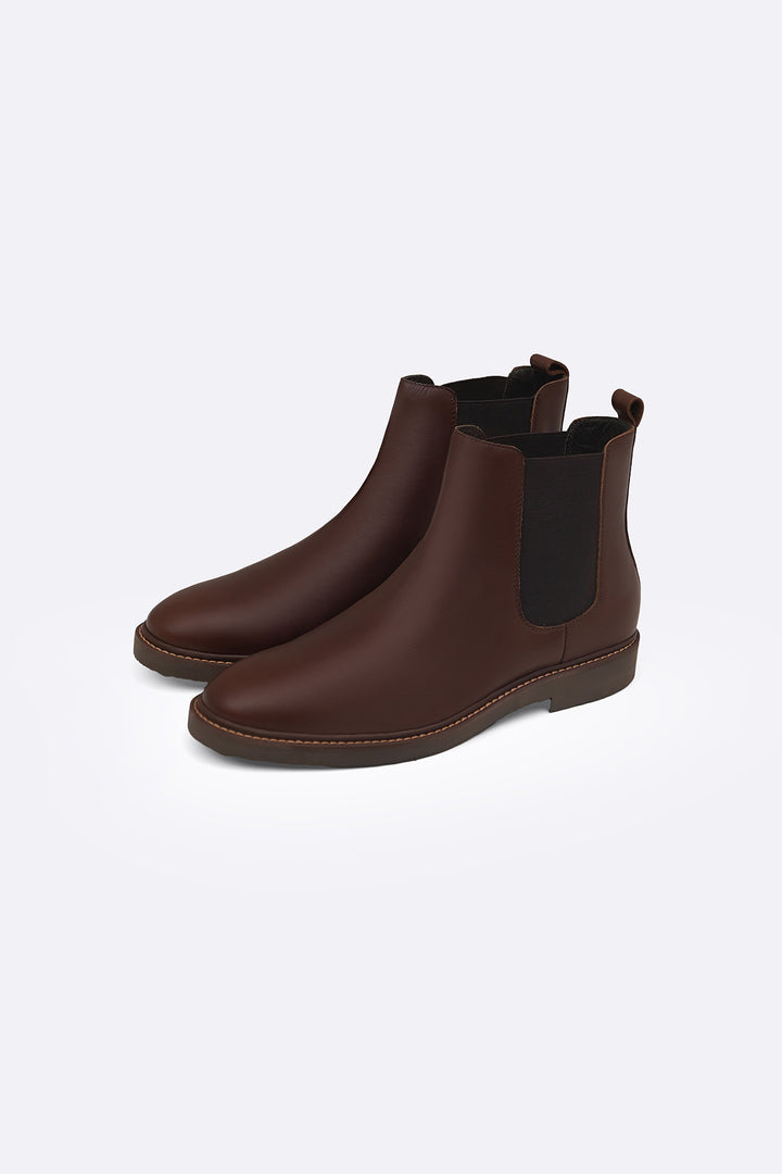 BROWN LEATHER CHELSEA BOOTS