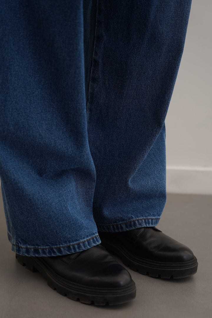 BLACK CHUNKY LEATHER BIKER BOOTS