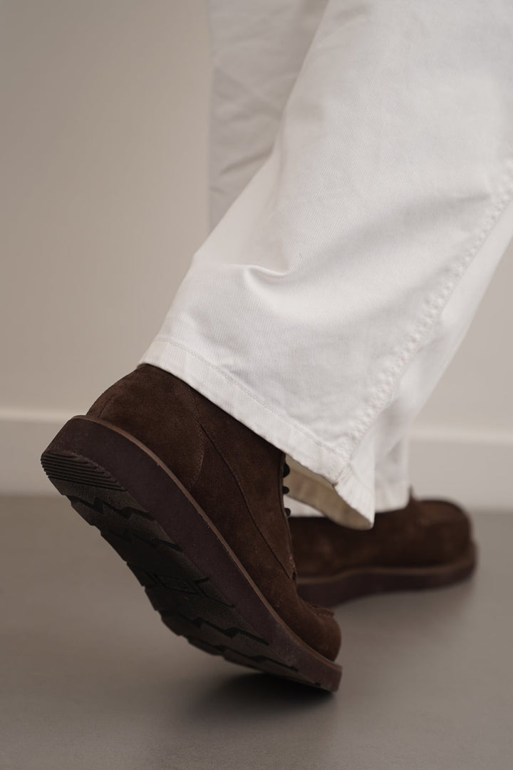 DARK BROWN SUEDE HIGH-ANKLE BOOT