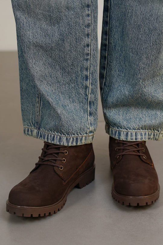 DARK BROWN TITAN LEATHER BOOT