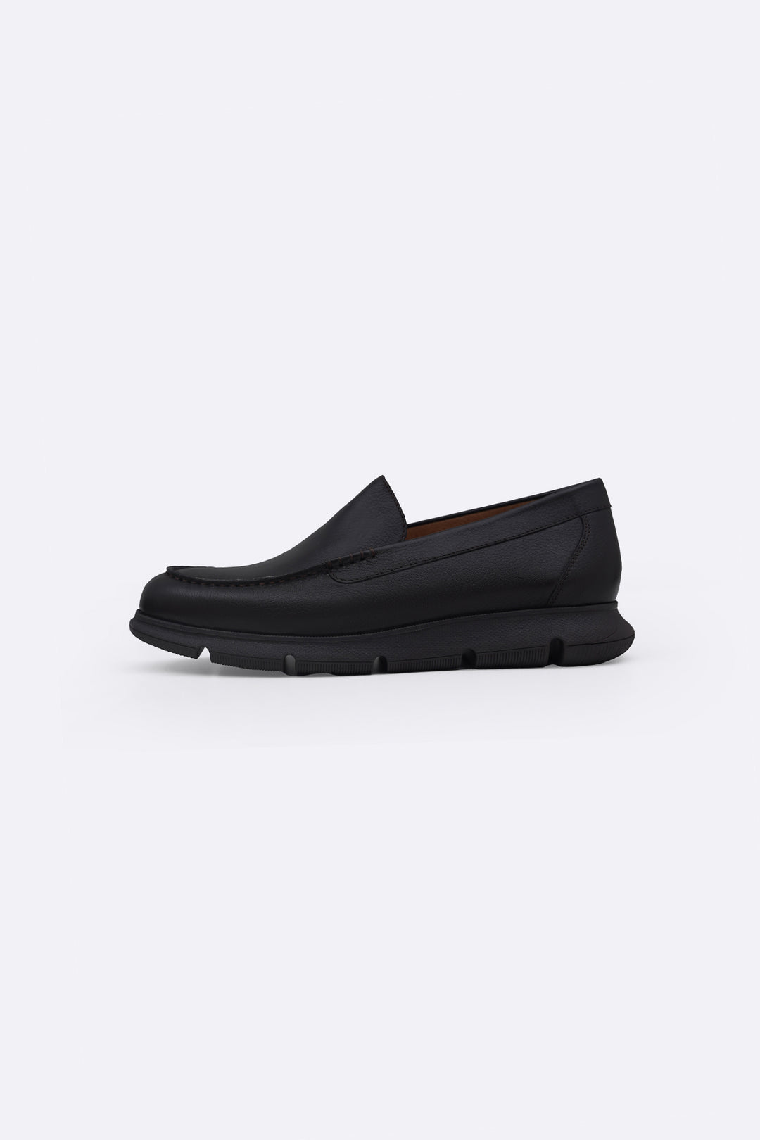 DARK BROWN AIR-SOLE LEATHER LOAFERS
