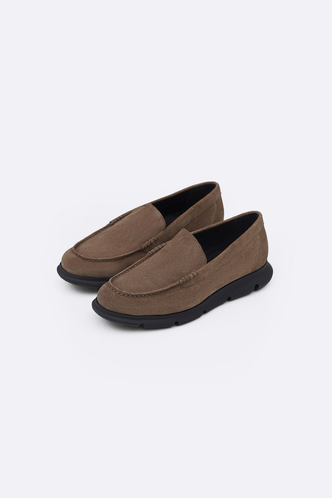TAUPE AIR-SOLE SUEDE LOAFERS