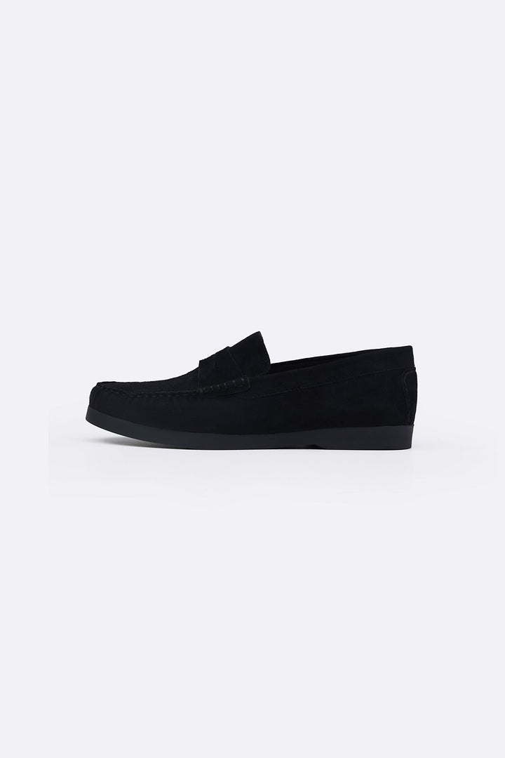 BLACK GOAT SUEDE LEATHER LOAFERS