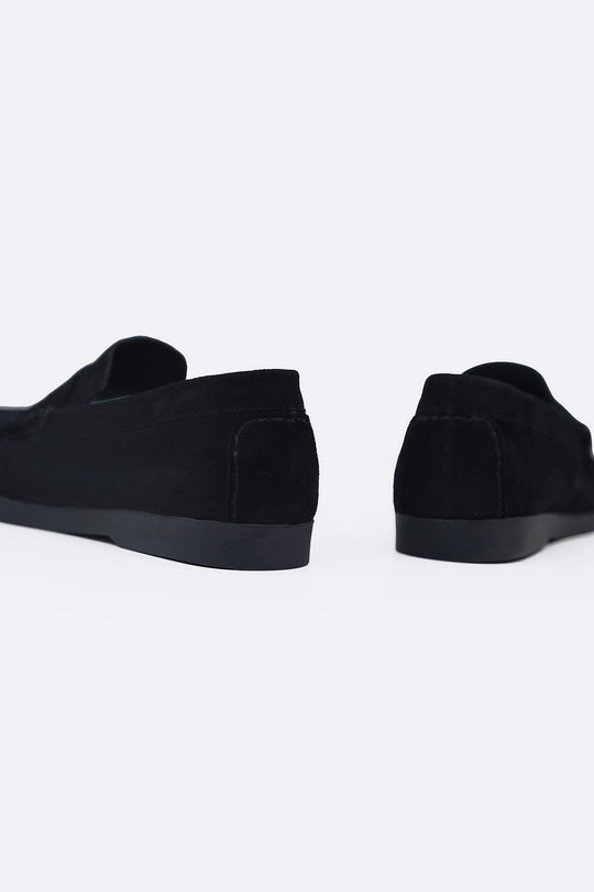 BLACK GOAT SUEDE LEATHER LOAFERS