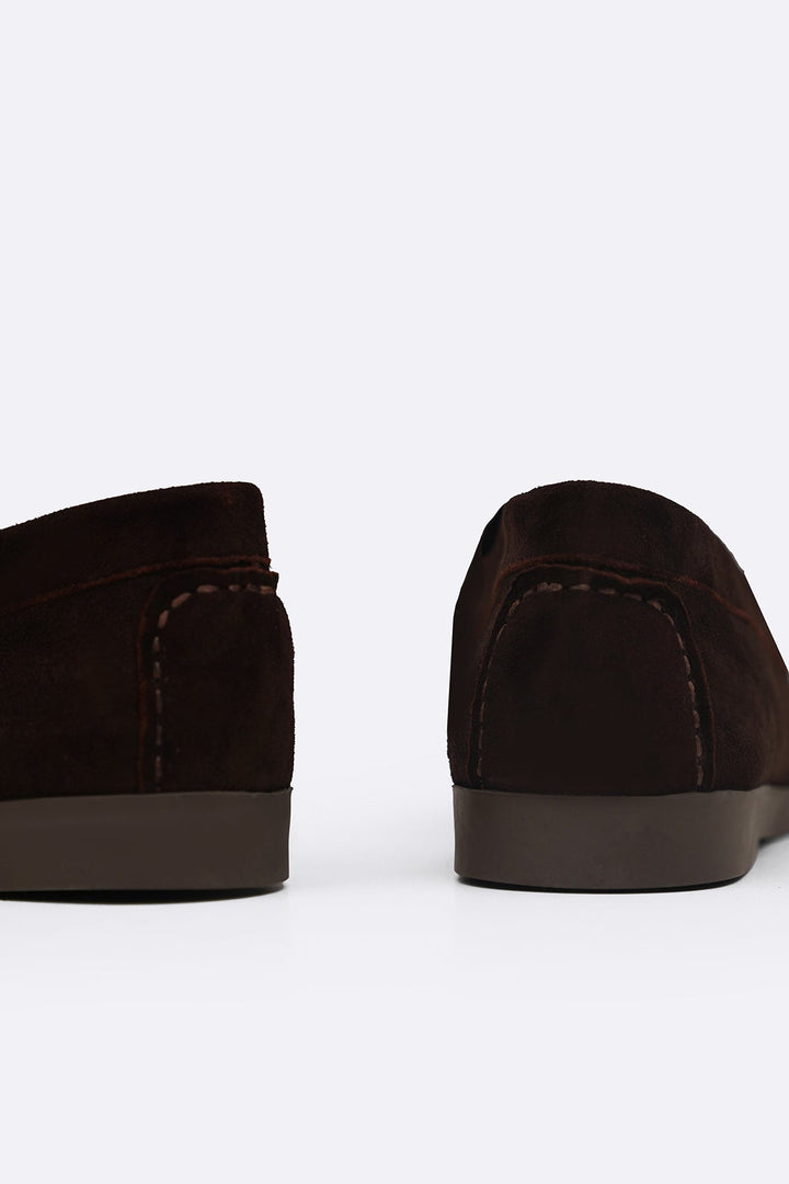 COFFEE GOAT SUEDE LEATHER LOAFERS
