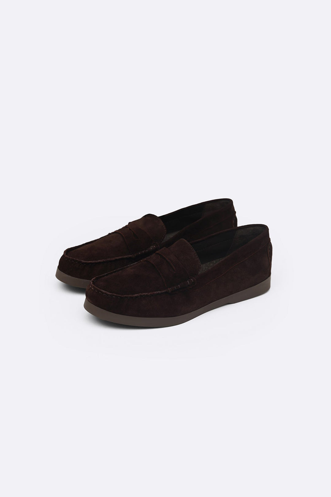 COFFEE GOAT SUEDE LEATHER LOAFERS