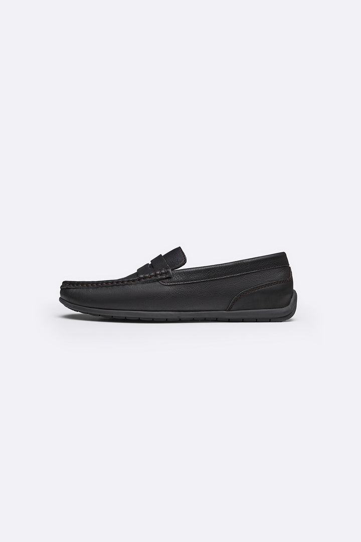 DARK BROWN COMFORT REAL LEATHER MOCCASIN