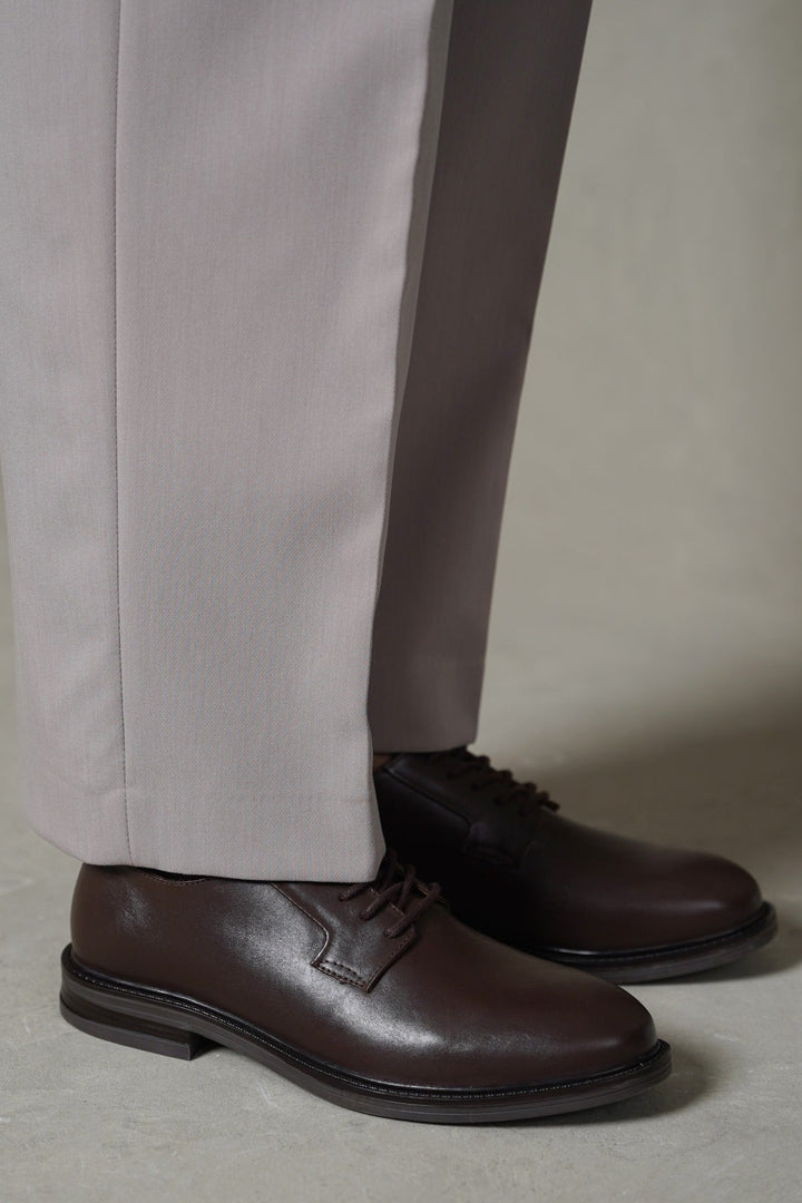 DARK BROWN CLASSIC LEATHER DERBI SHOES