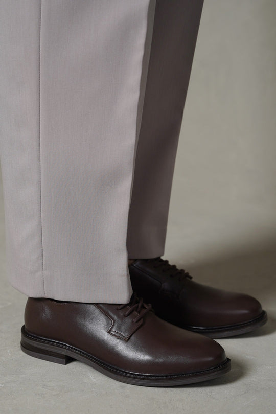 DARK BROWN CLASSIC LEATHER DERBI SHOES