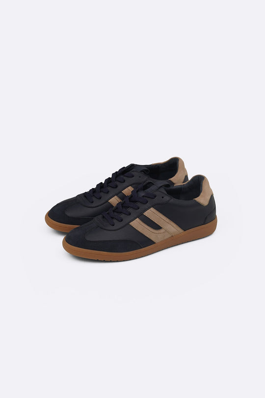NAVY STREET LEATHER SNEAKERS