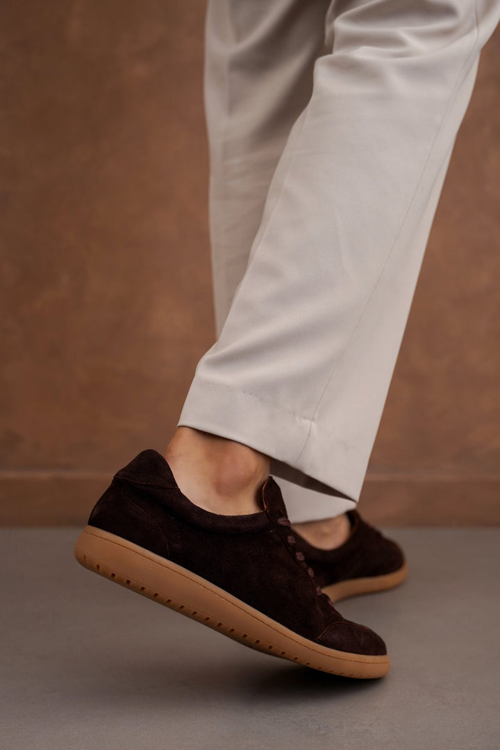 COFFEE STREETWEAR LOW-TOP LEATHER SNEAKERS