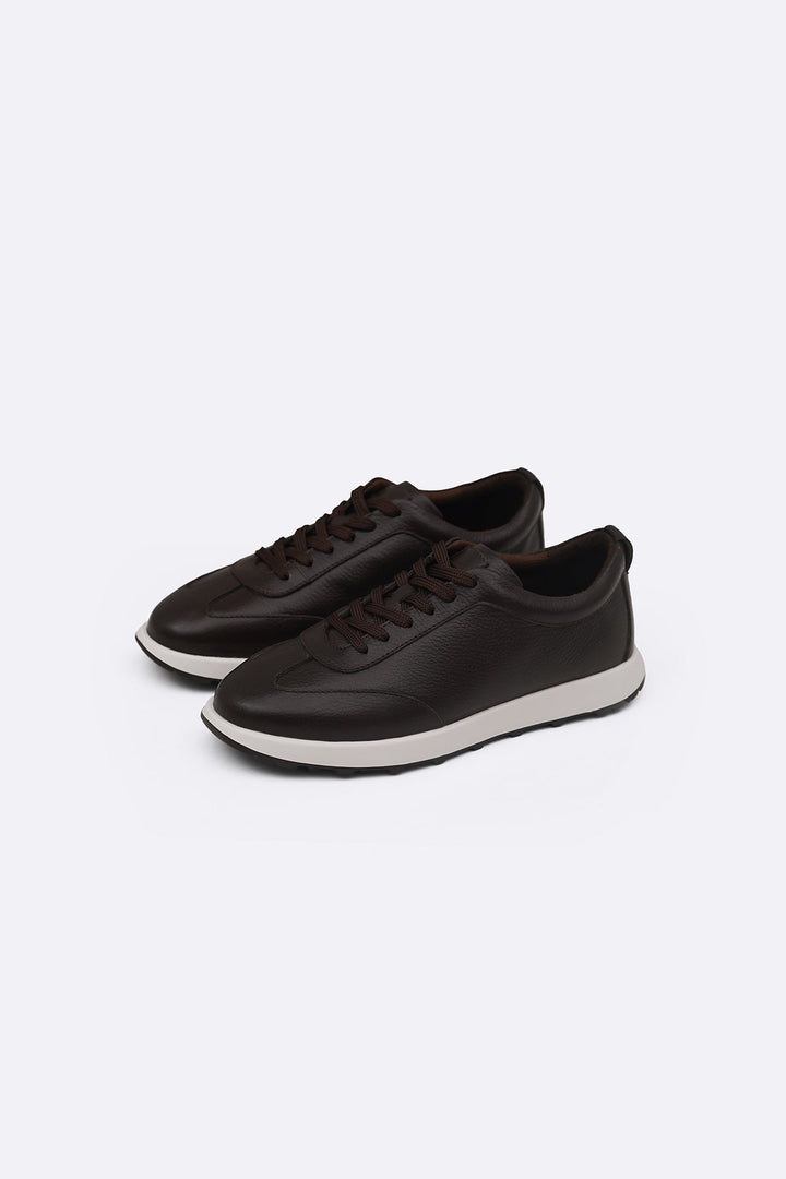 COFFEE AIR LEATHER SNEAKERS