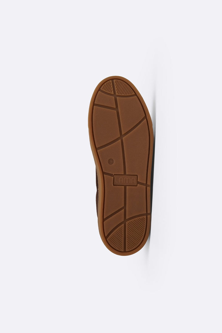 COFFEE LOW-TOP LEATHER SNEAKERS