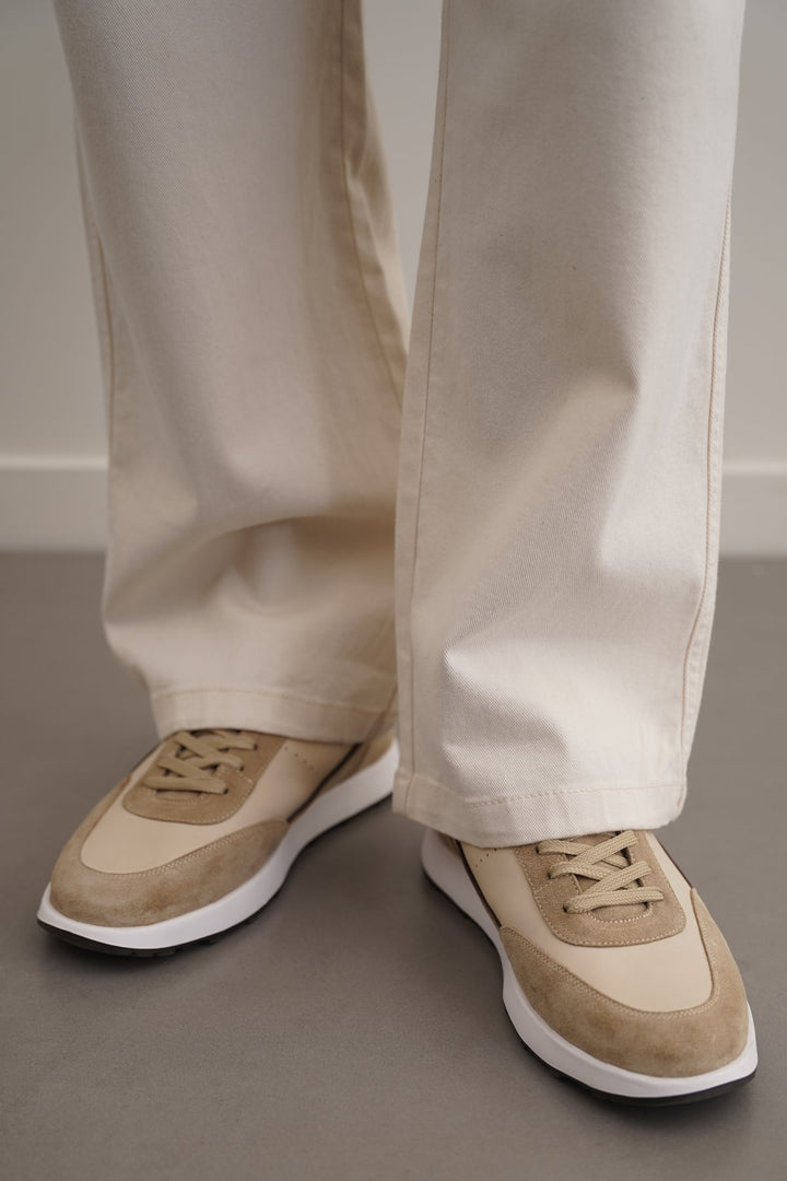 TAUPE AIR LEATHER SNEAKERS