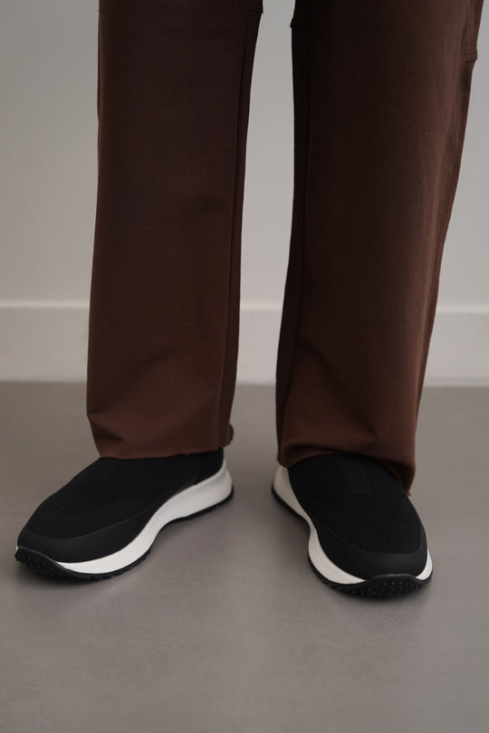 BLACK SOCK-FIT CASUAL SNEAKERS