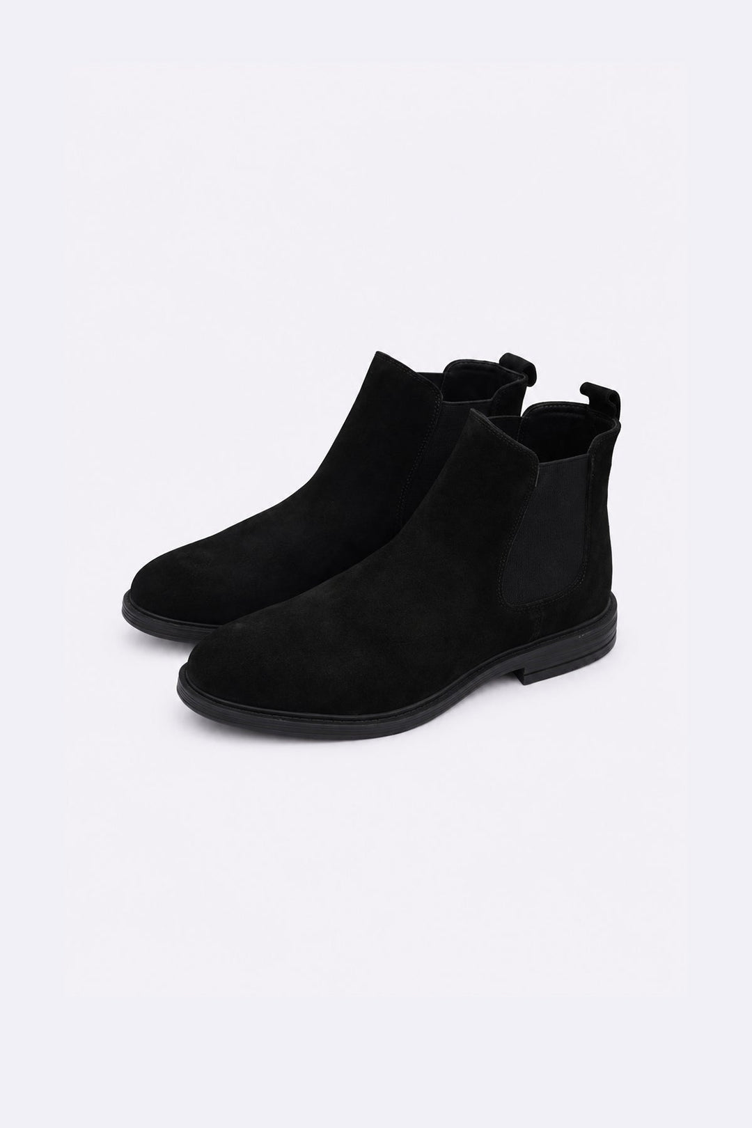 BLACK SUEDE CHELSEA BOOTS