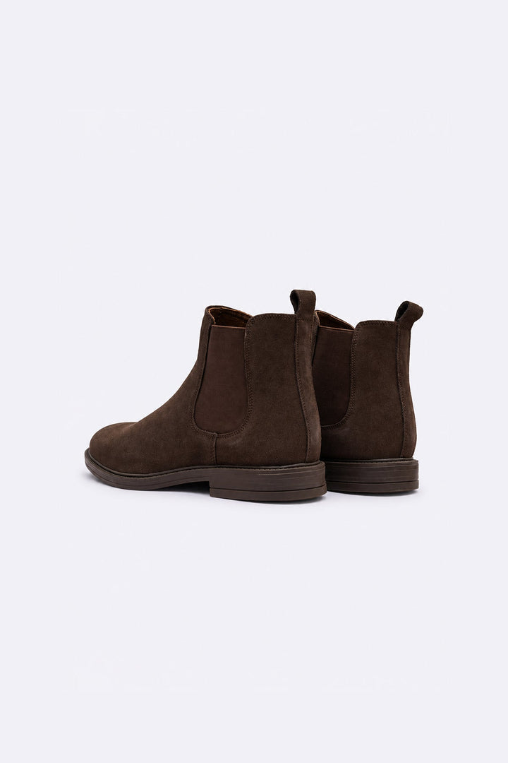 DARK BROWN SUEDE CHELSEA BOOTS