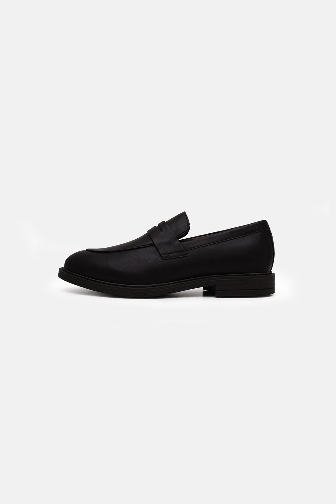 BLACK-LEATHER PENNY LOAFERS
