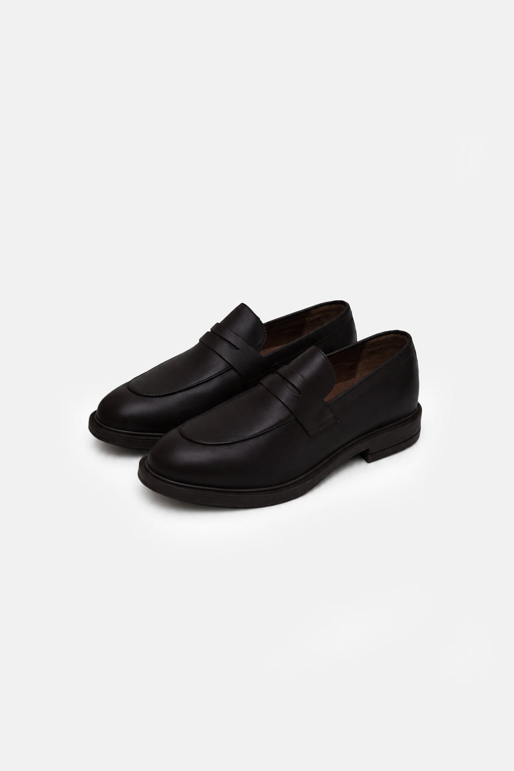 BLACK-LEATHER PENNY LOAFERS