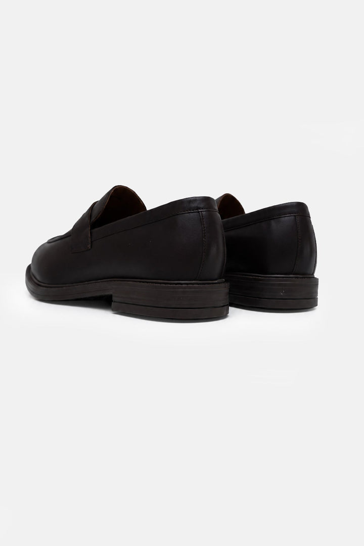 DARK BROWN-LEATHER PENNY LOAFERS