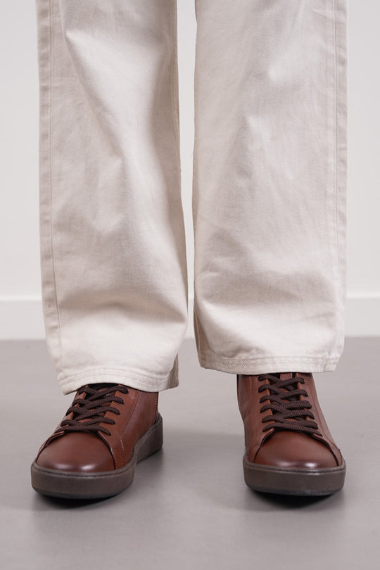 DARK BROWN CLASSIC BROWN LEATHER SNEAKERS