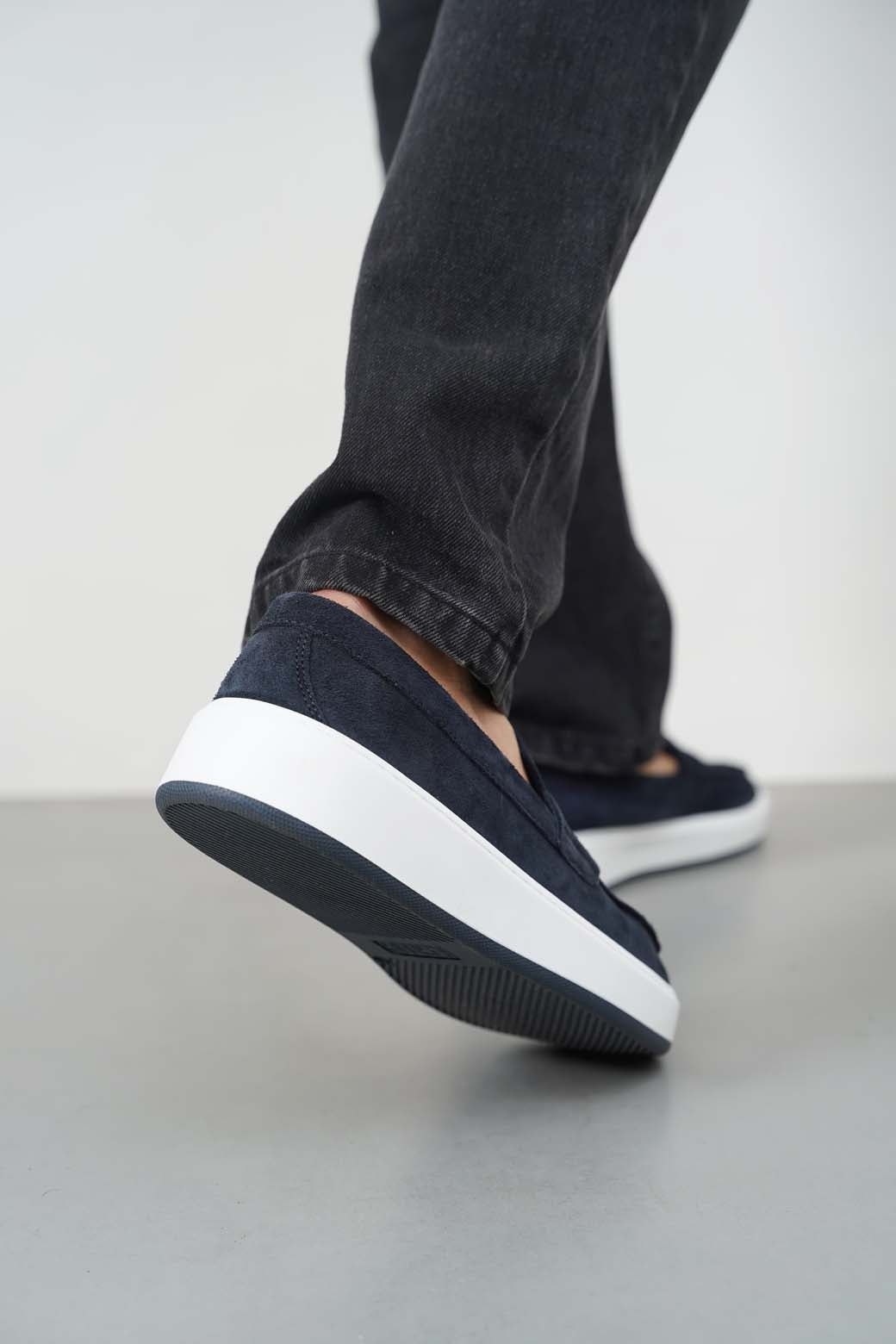 NAVY PENNY LOAFERS