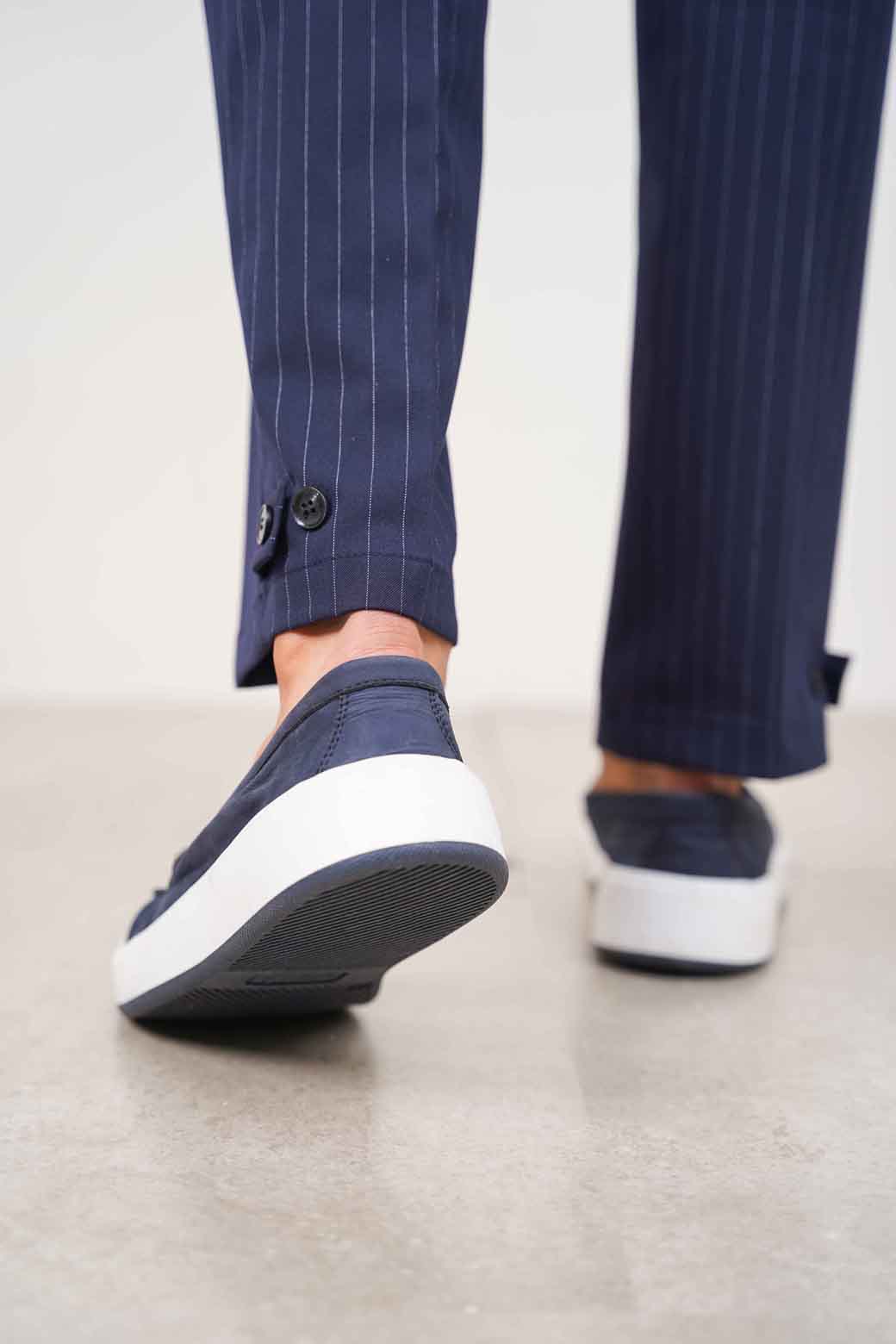NAVY PENNY LOAFERS