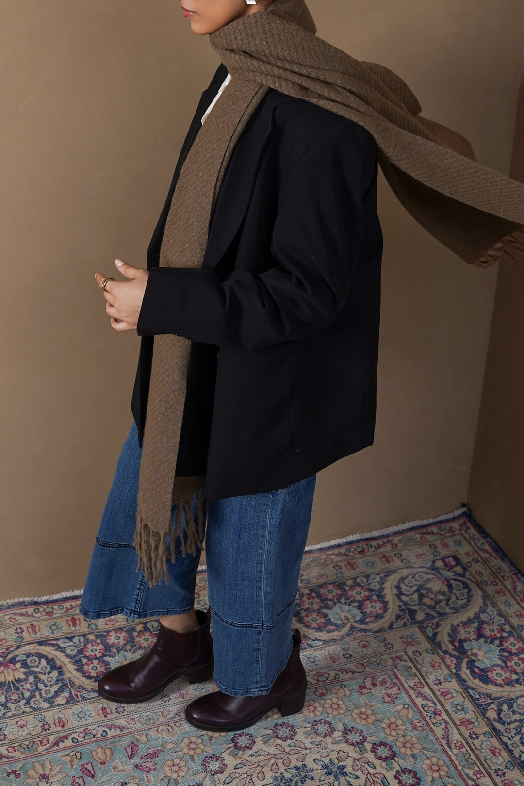 TAUPE COZY WEAVE SCARF