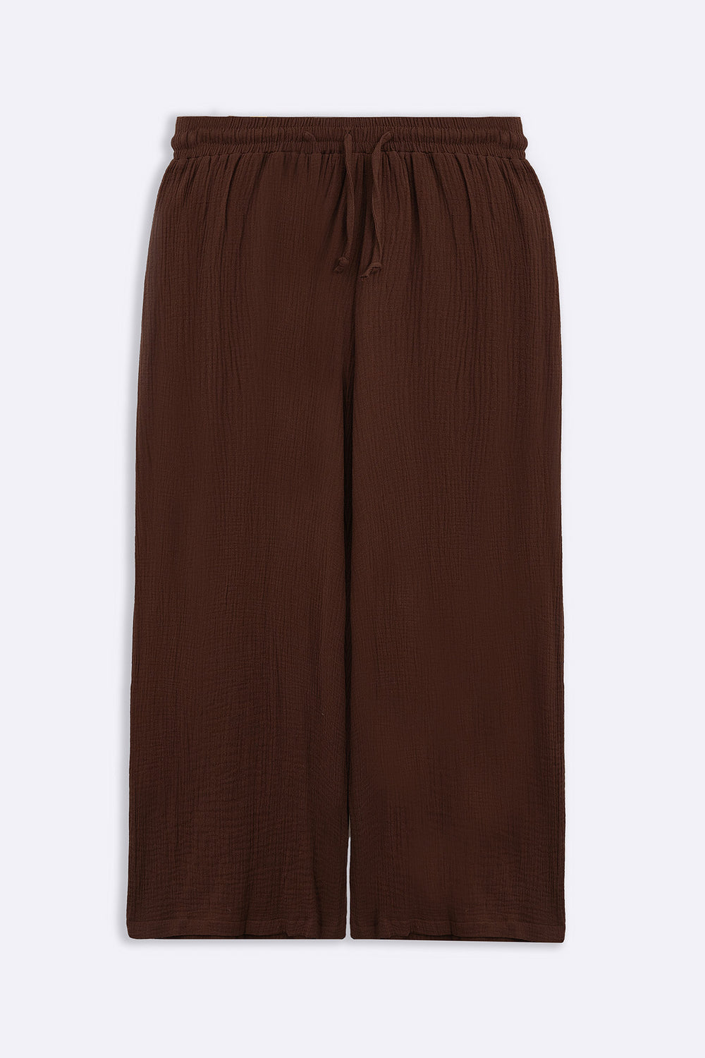 CHOCOLATE MUSLIN WIDE PANTS