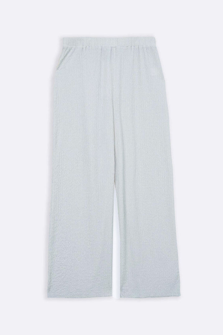 OFF WHITE TEXTURED STRETCHY PANTS
