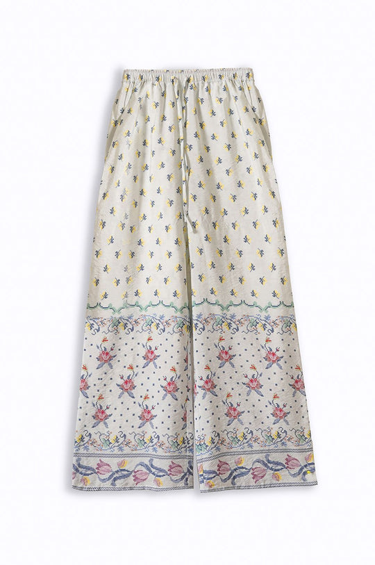 OFF WHITE DAHLIA SILKY LONG PANTS