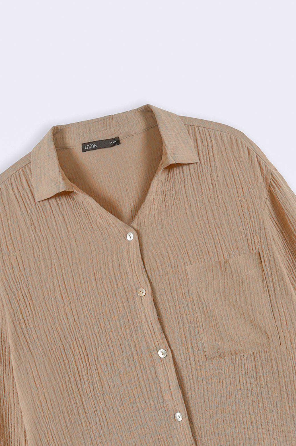 TAUPE BASIC MUSLIN BUTTON DOWN