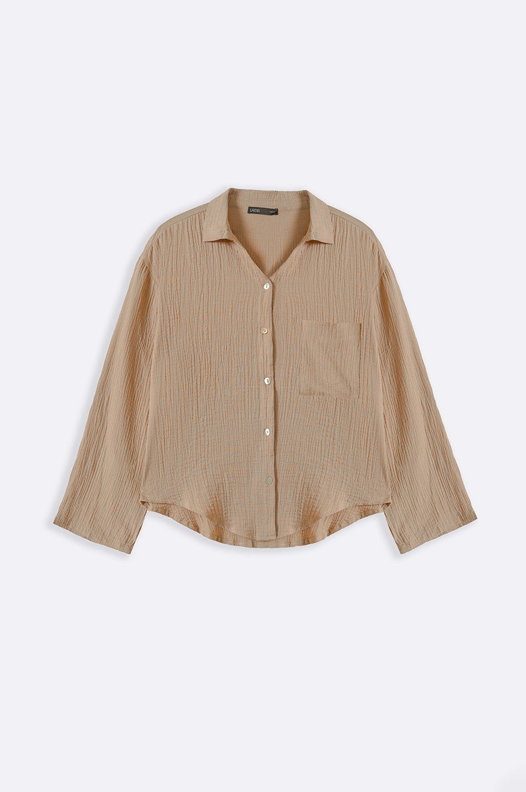 TAUPE BASIC MUSLIN BUTTON DOWN