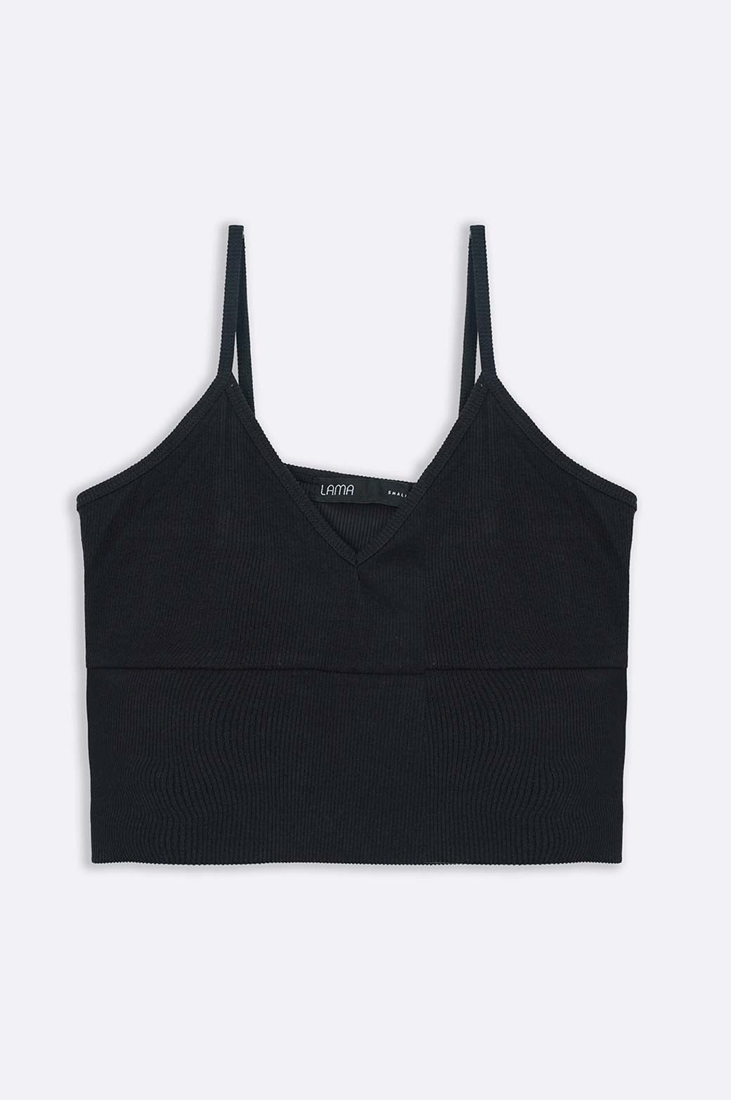 BLACK CROPPED STRAPPY CAMI